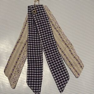 Purple Plaid & Paisley Purse Scarf Keychain